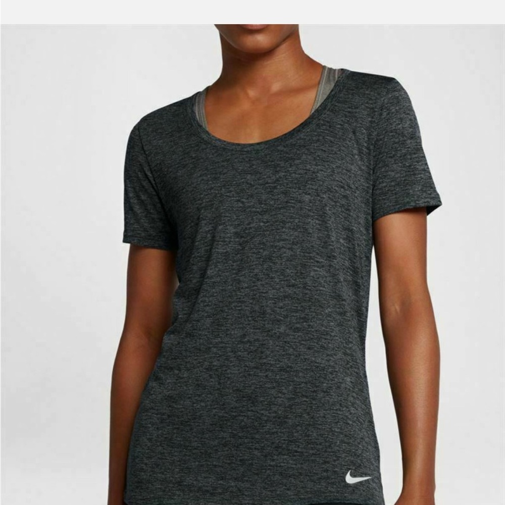 Nike XS Women's Charcoal Dri-Fit Scoop Neck Short Sleeve Tee